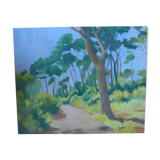 Canvas depicting a Mediterranean forest landscape