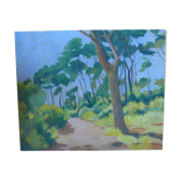 Canvas depicting a Mediterranean forest landscape