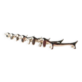 Ensemble de 6 repose-couteaux en argent massif vintage en forme de teckel