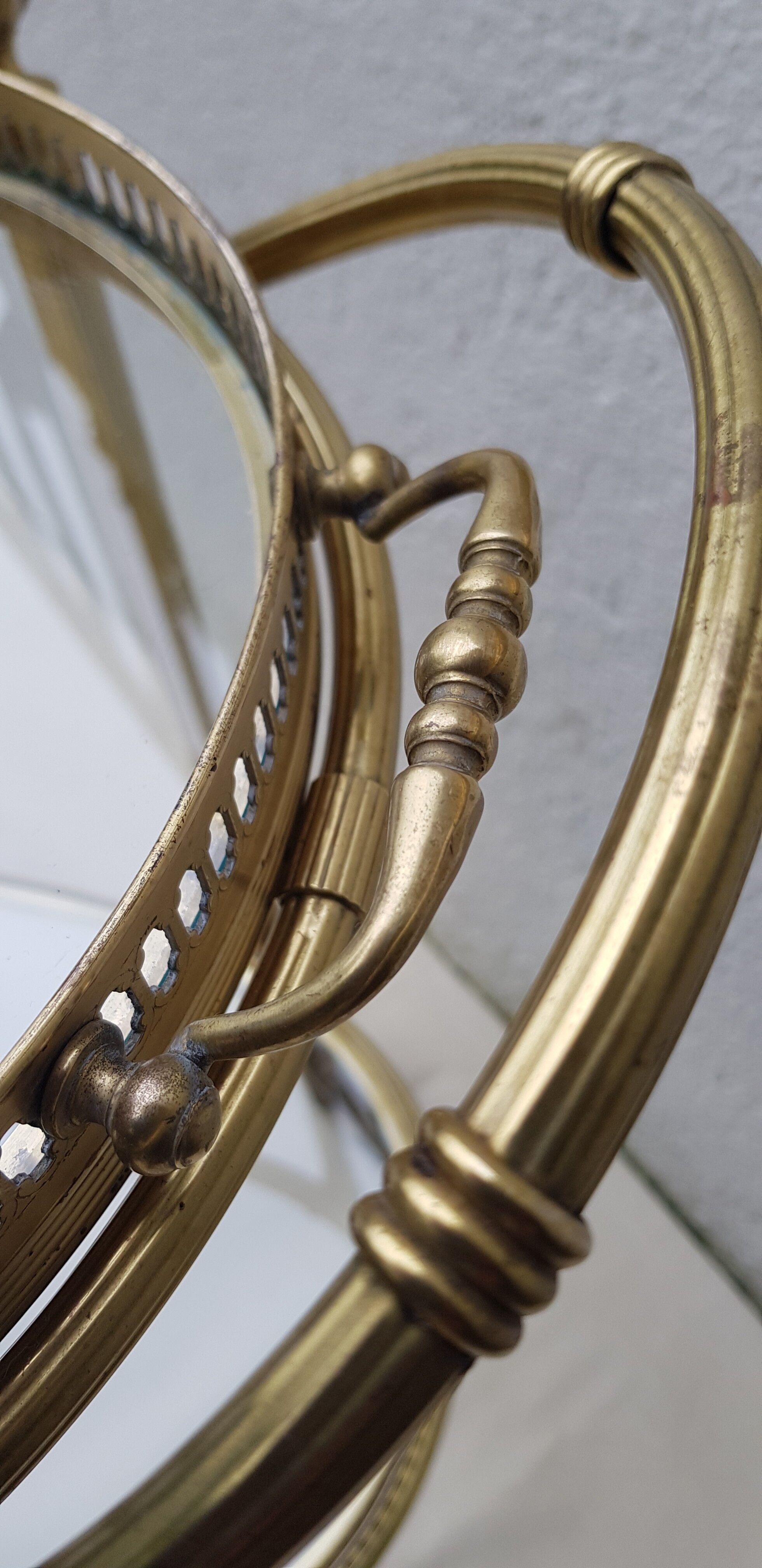 Oval brass serving table