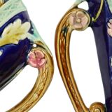 Art Nouveau Barbotine Majolica Vases Jardinière Set of 3