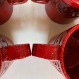 Set of 6 mugs in glazed earth Bitossi Italy 1960