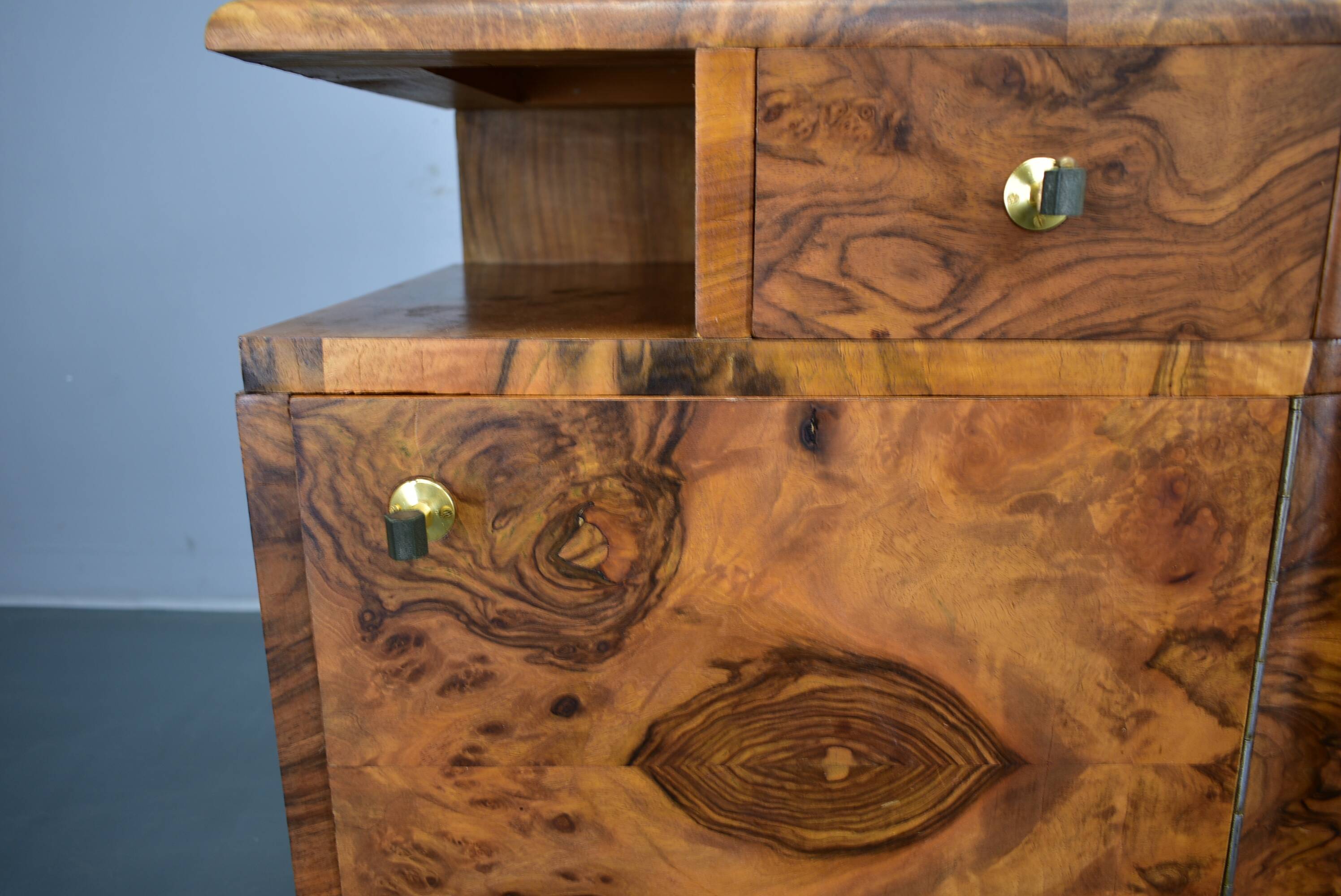 1935s pair of rare art deco bedside tables, Czechoslovakia