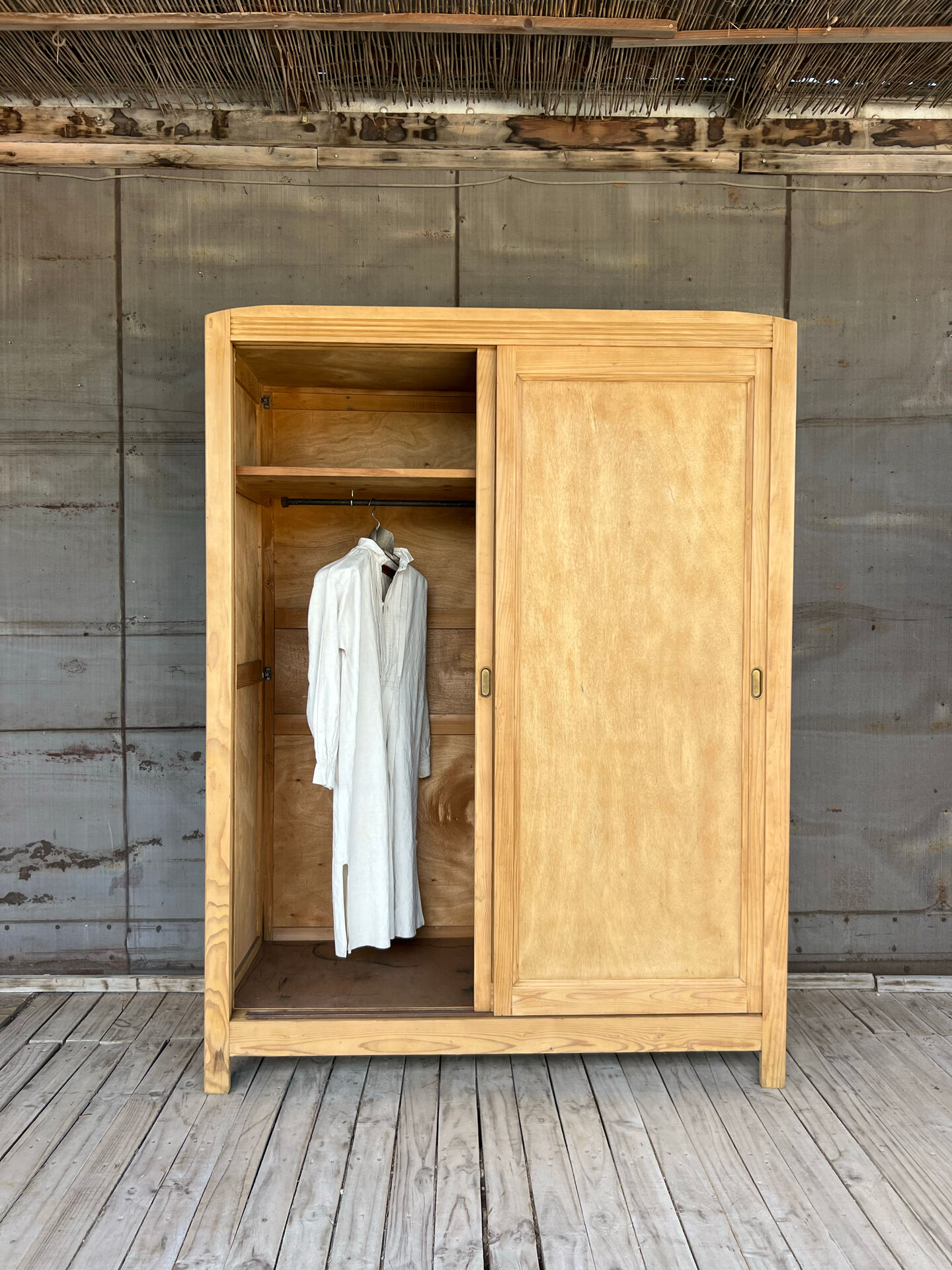 Raw wood wardrobe