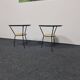 Pair of vintage glass topped side tables