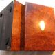 19th century Napoleon III box, blue silk padded jewelry box in elm burl