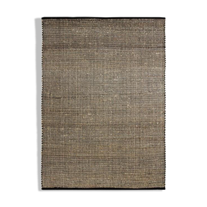 Tapis jute et coton noir 120x170