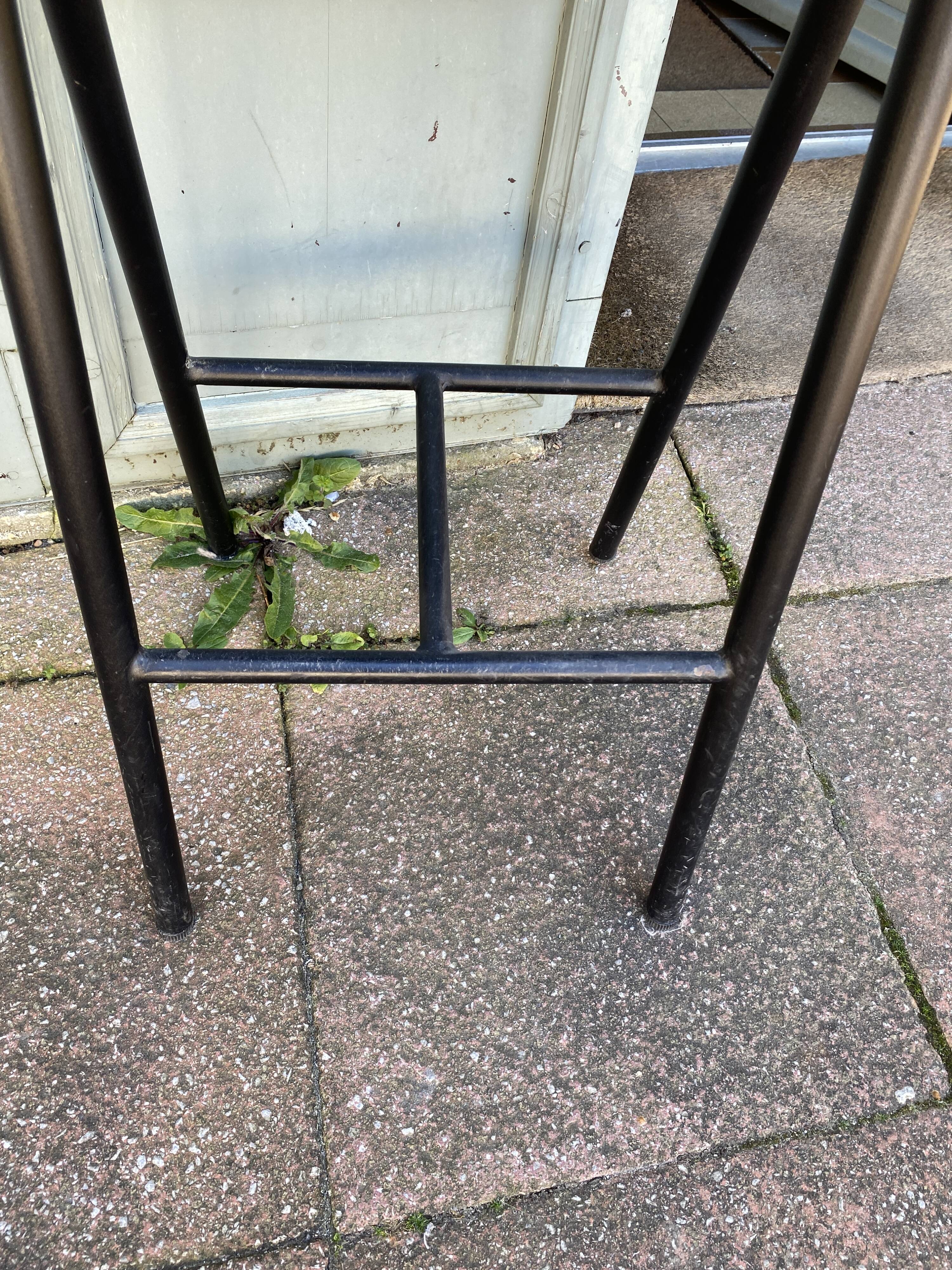 Black metal bar stool