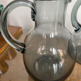 Set of two Daum pitchers in smoked crystal