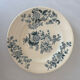 Flat plate iron earth Longwy model Ycho - blue flower faience ja