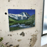 Painting mountain landscape