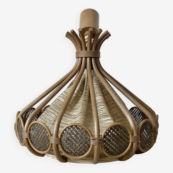 Scandinavian rattan pendant light