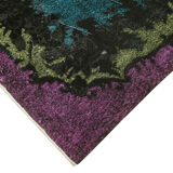 Handmade distressed oriental 1980s 188 cm x 295 cm purple rug