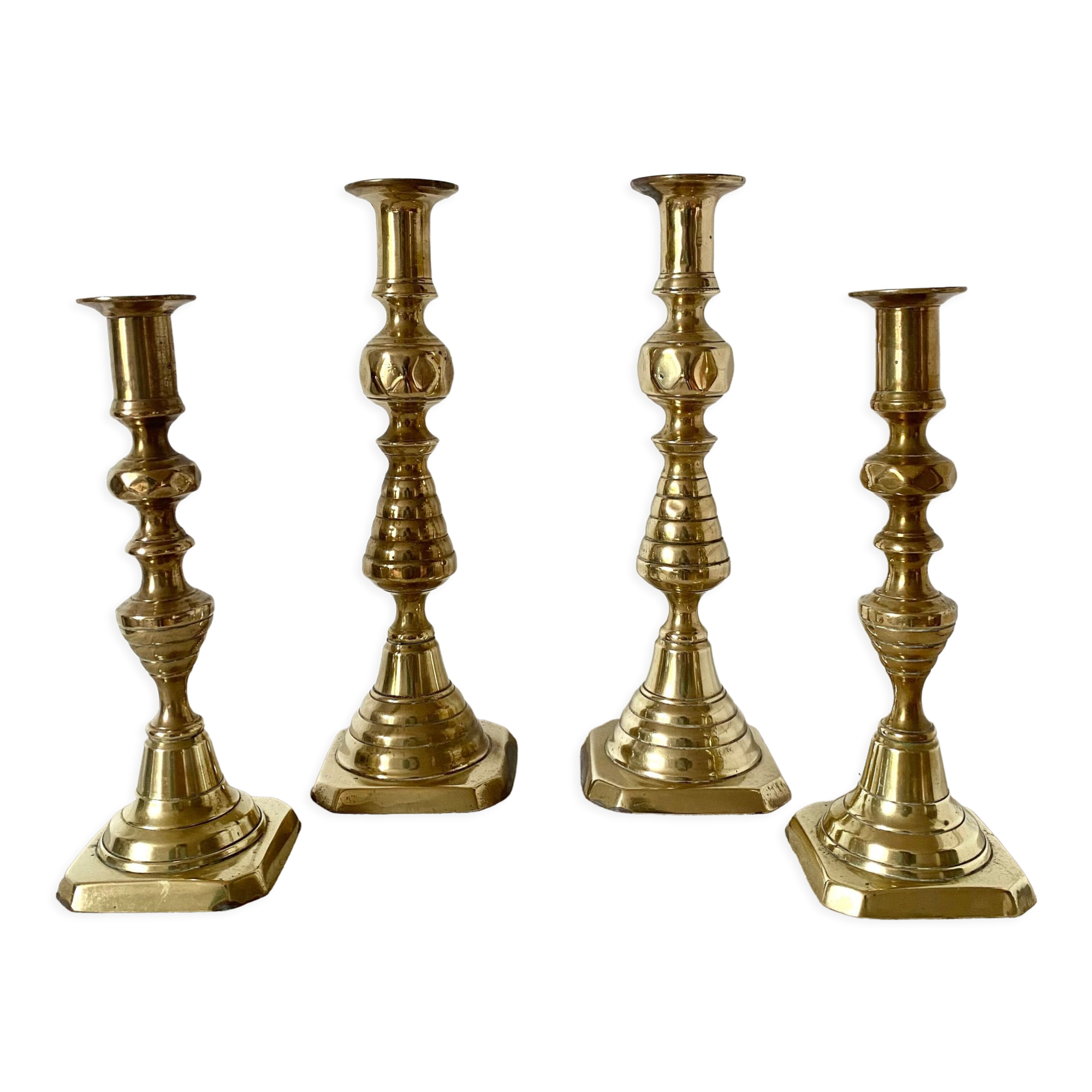 Old brass candlesticks England