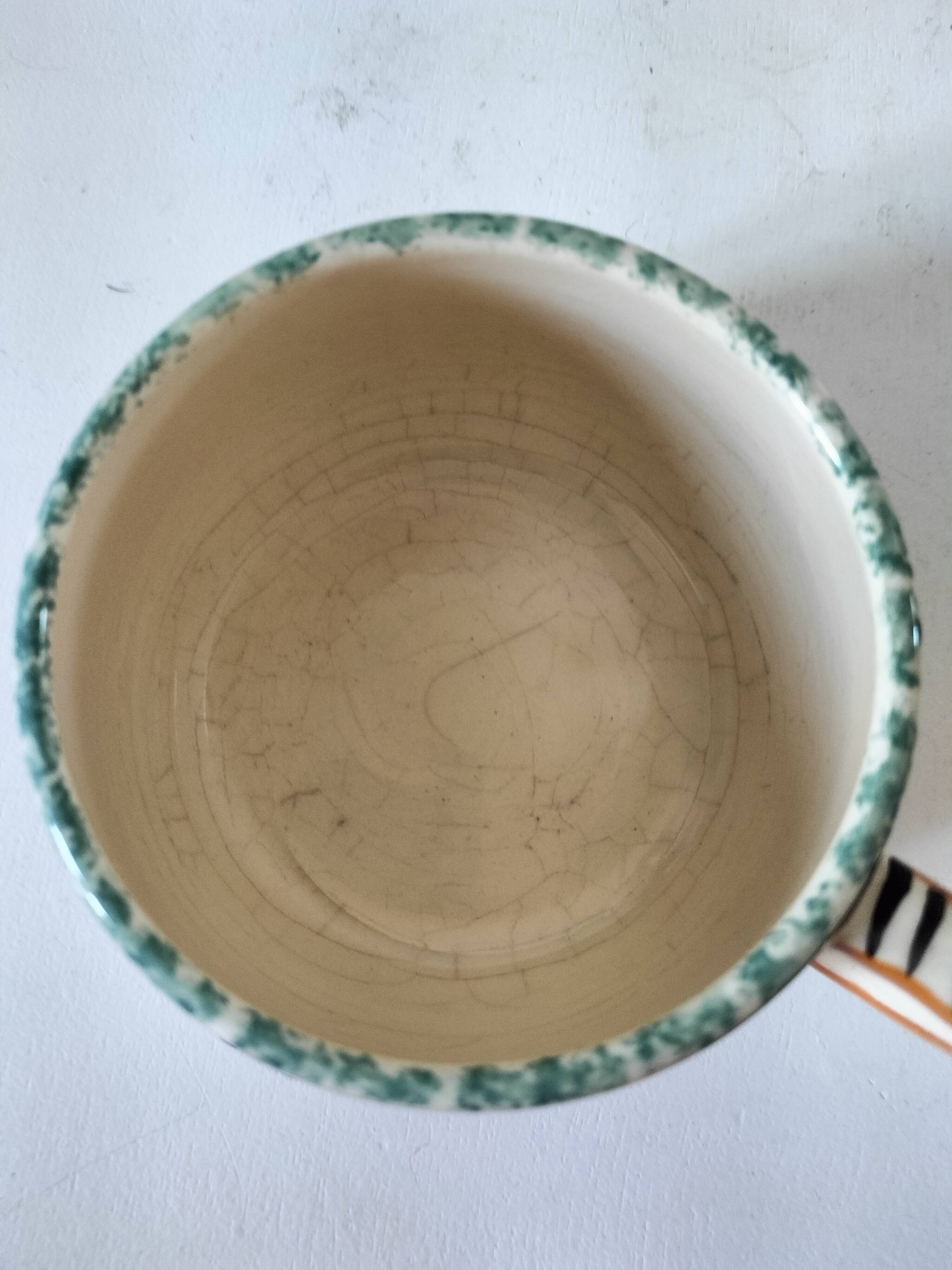 Breakfast cup HB Quimper – earthenware with rich Breton and floral decoration