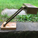 Bauhaus desk lamp gilded brass and teak