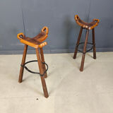 Mid-century brutalist bar stools - set of 8, 1960s