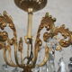 Chandelier 12 lamps with grapevines in crystal, bronze and regulated