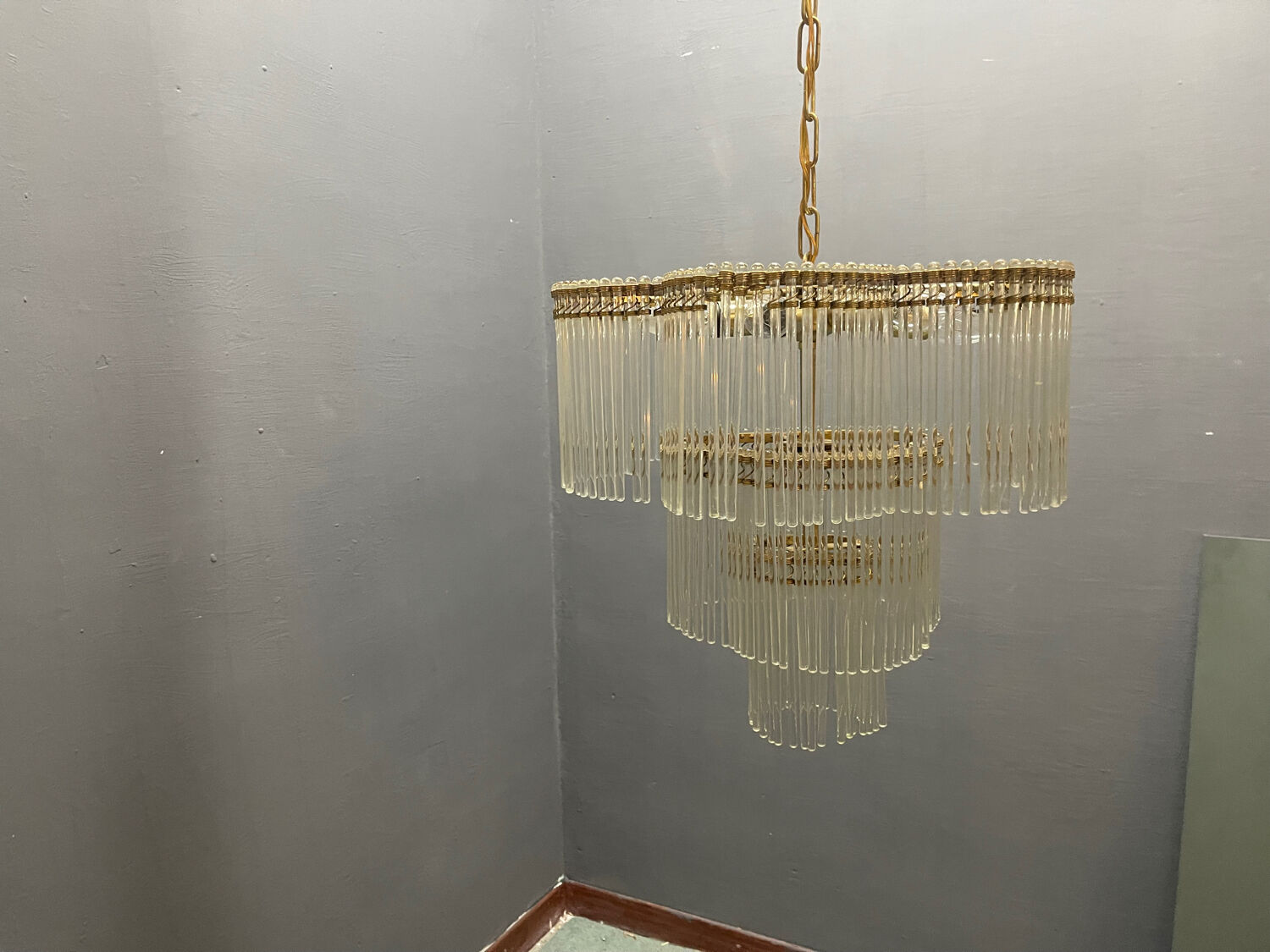 Murano Glass Rod Chandelier 1960’s 