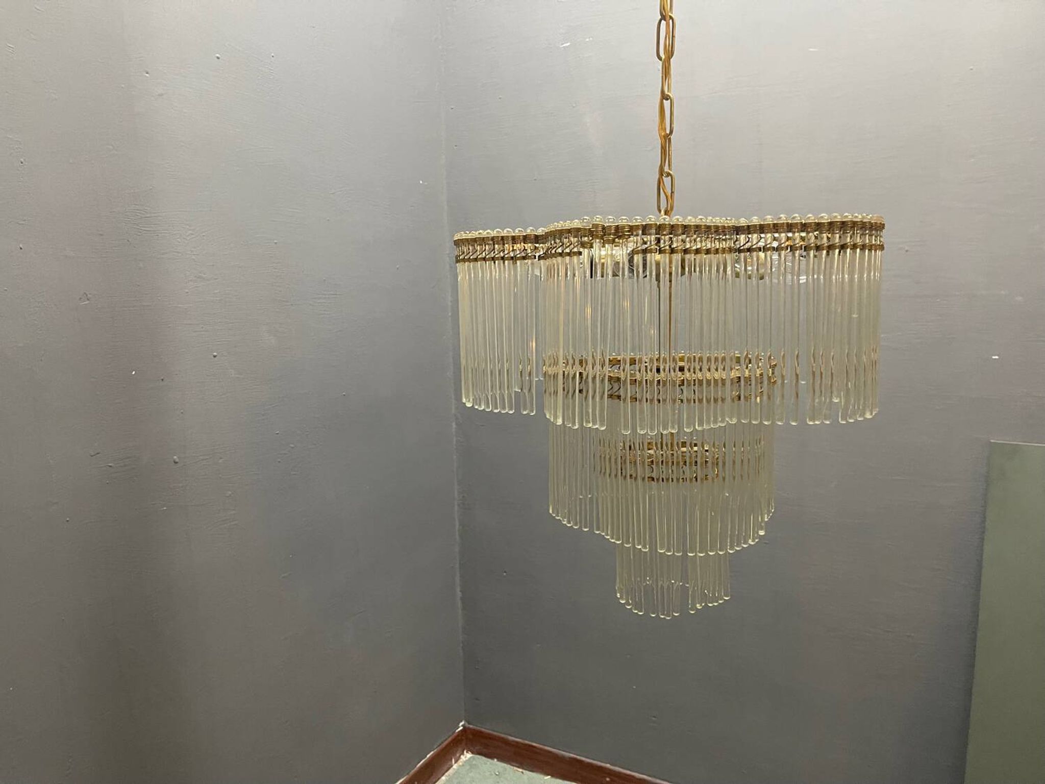 Murano Glass Rod Chandelier 1960’s 