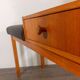 Norwegian entrance furniture in teak and black leather, 1960s