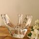 Daum 3-branched crystal candle holder