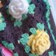 Set of 2 placemats in relief flowers crocheted vintage 70's hands