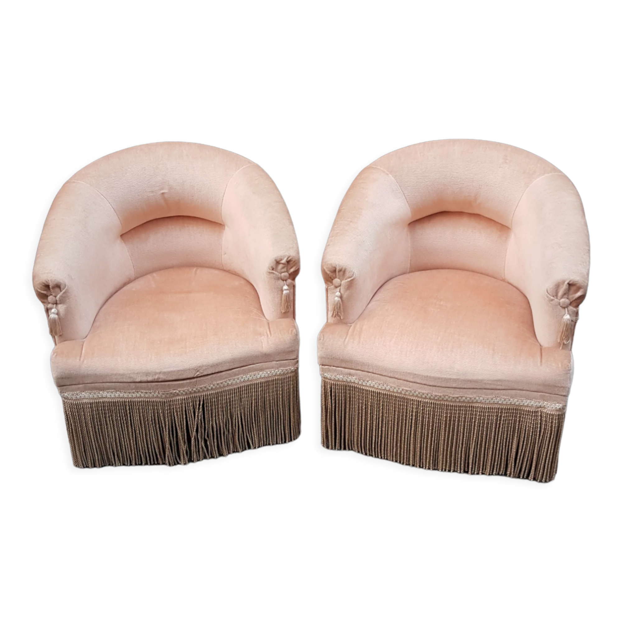 Pair toad armchairs