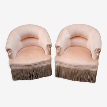 Paire fauteuils crapauds