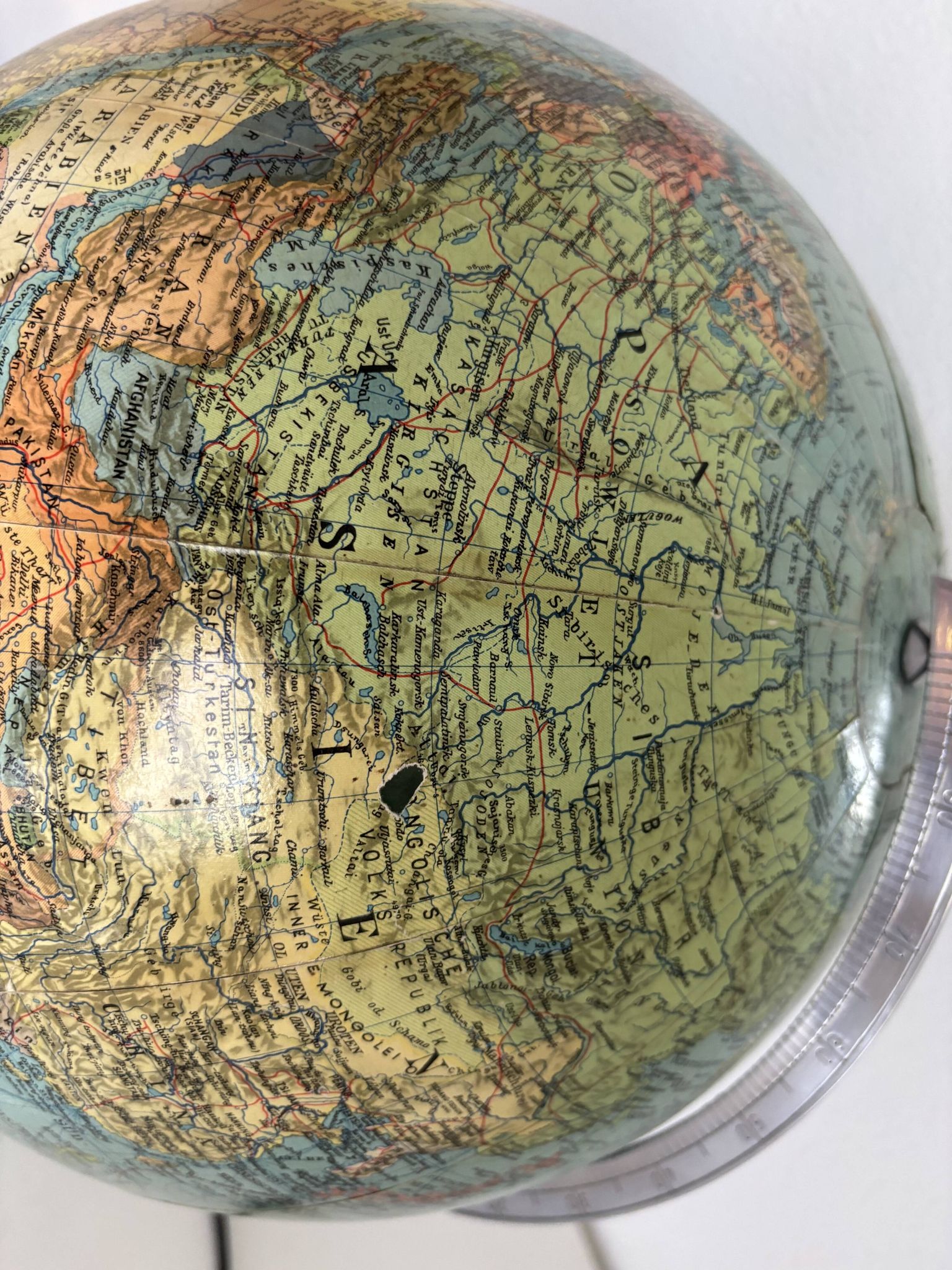 Globe vintage 1940 terrestre verre Duo Erdglobus Berlin - 42 cm