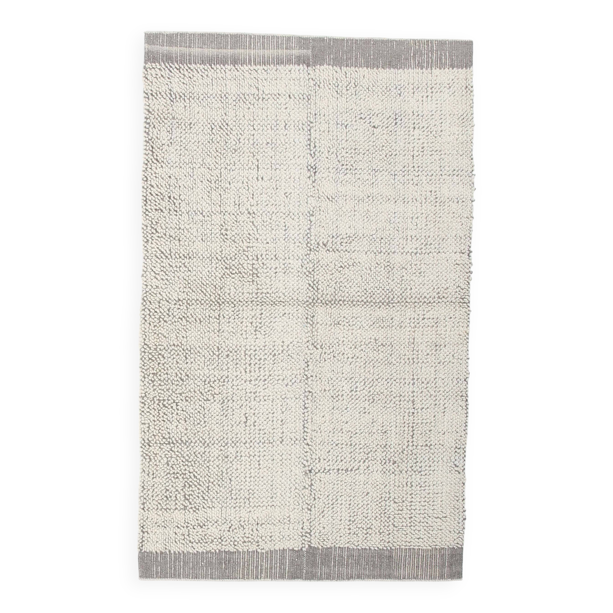 4x7 Kilim Contemporary Gray Beige Kilim Rug, 130x212Cm