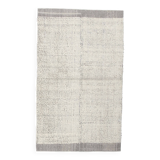 4x7 Kilim Contemporary Gray Beige Kilim Rug, 130x212Cm