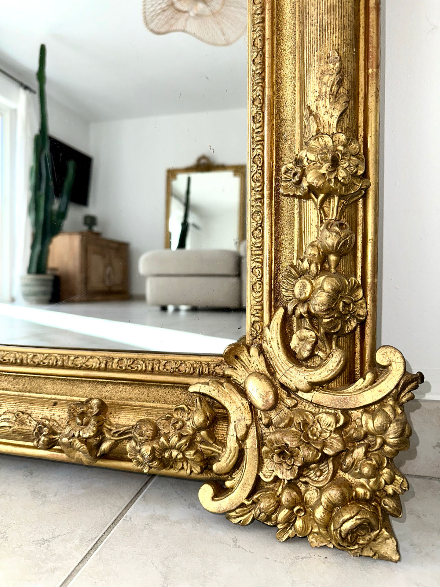 Miroir ancien doré époque XIXème