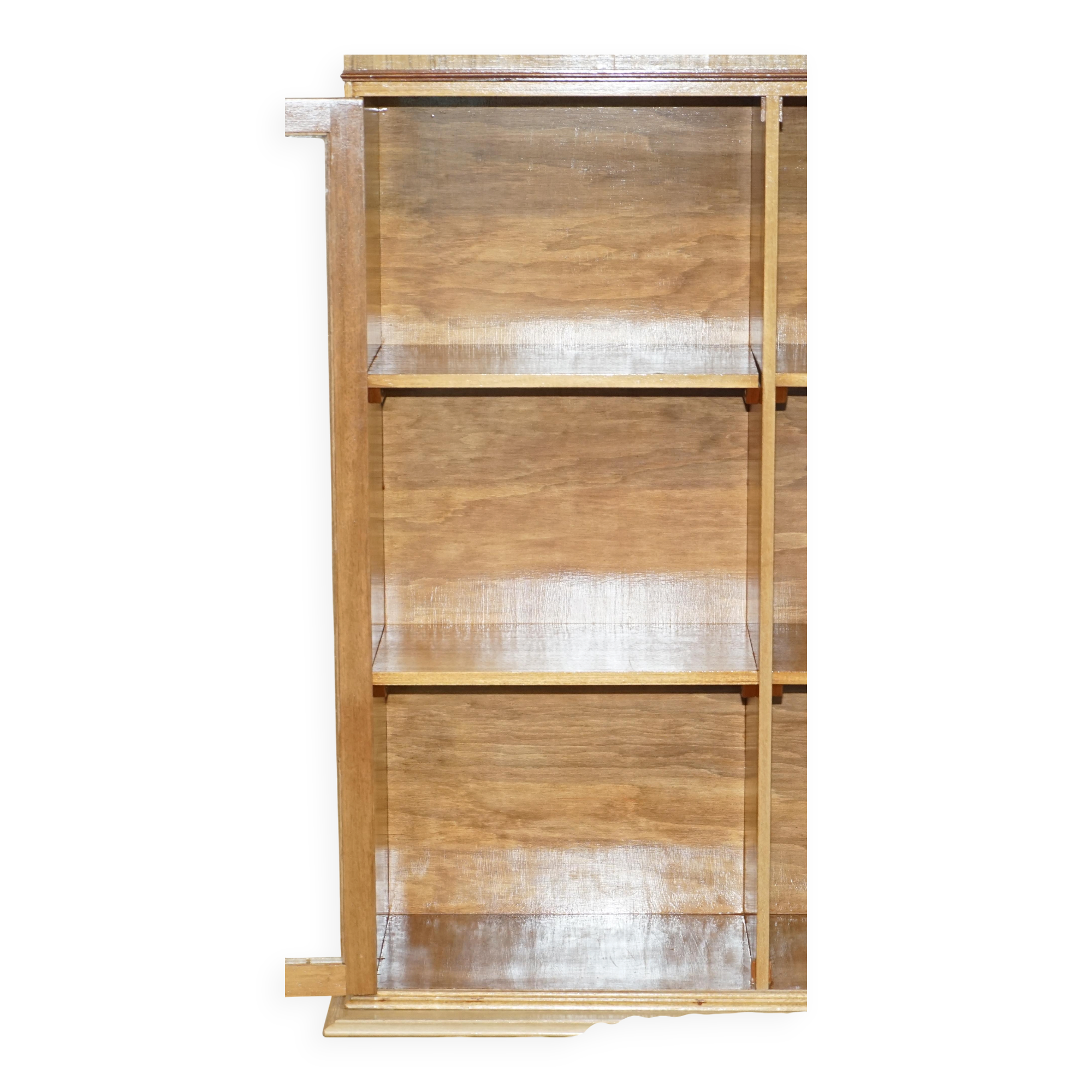 Library in the style of David Linley in satinwood, walnut, and rosewood.