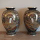 Pair of old Japan Satsuma vases, signed and enamelled