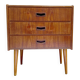 Petite commode danoise à 3 tiroirs en teck fin