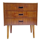 Small Danish chest with 3 drawers in teak finer