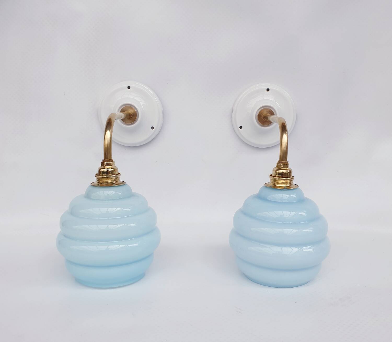 Swan neck and cloud glass wall lights