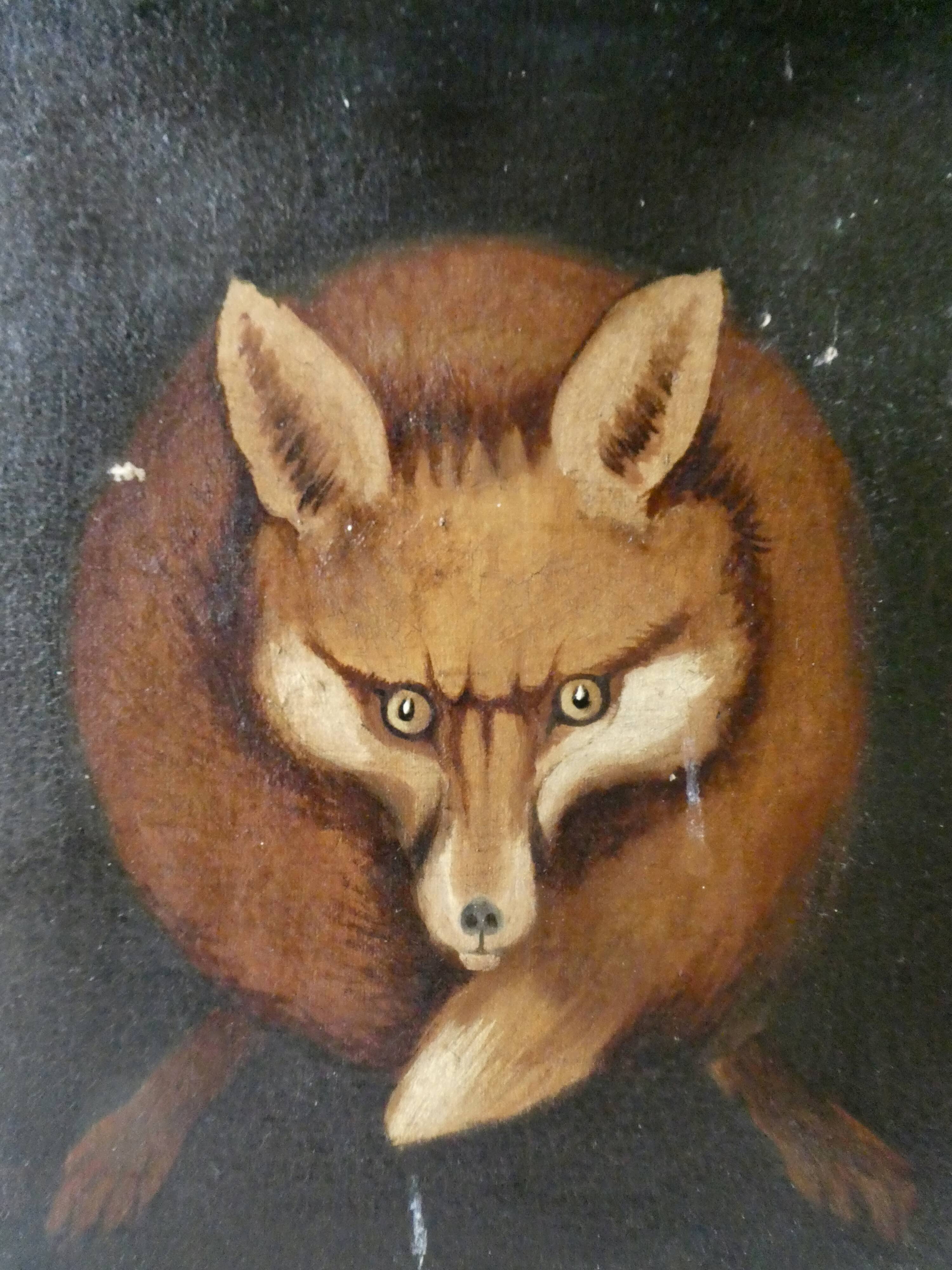 Table, oil on animal canvas, fox