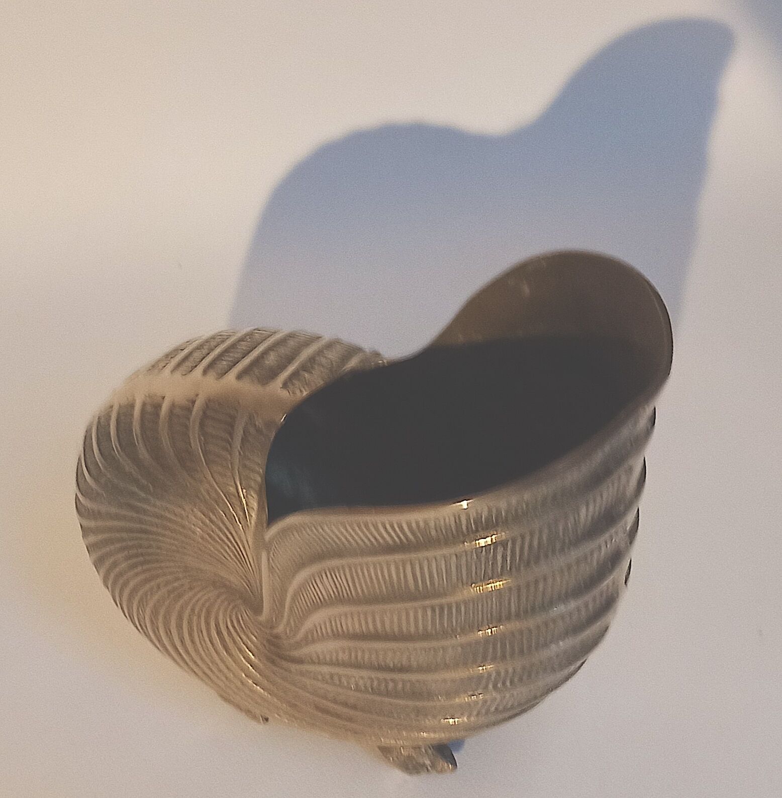 Champagne bucket shell shape Nautilus Giovanni Patrini brass Width 23.3 cm