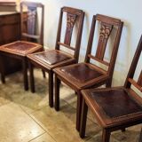 Set of 4 restored Art deco chairs