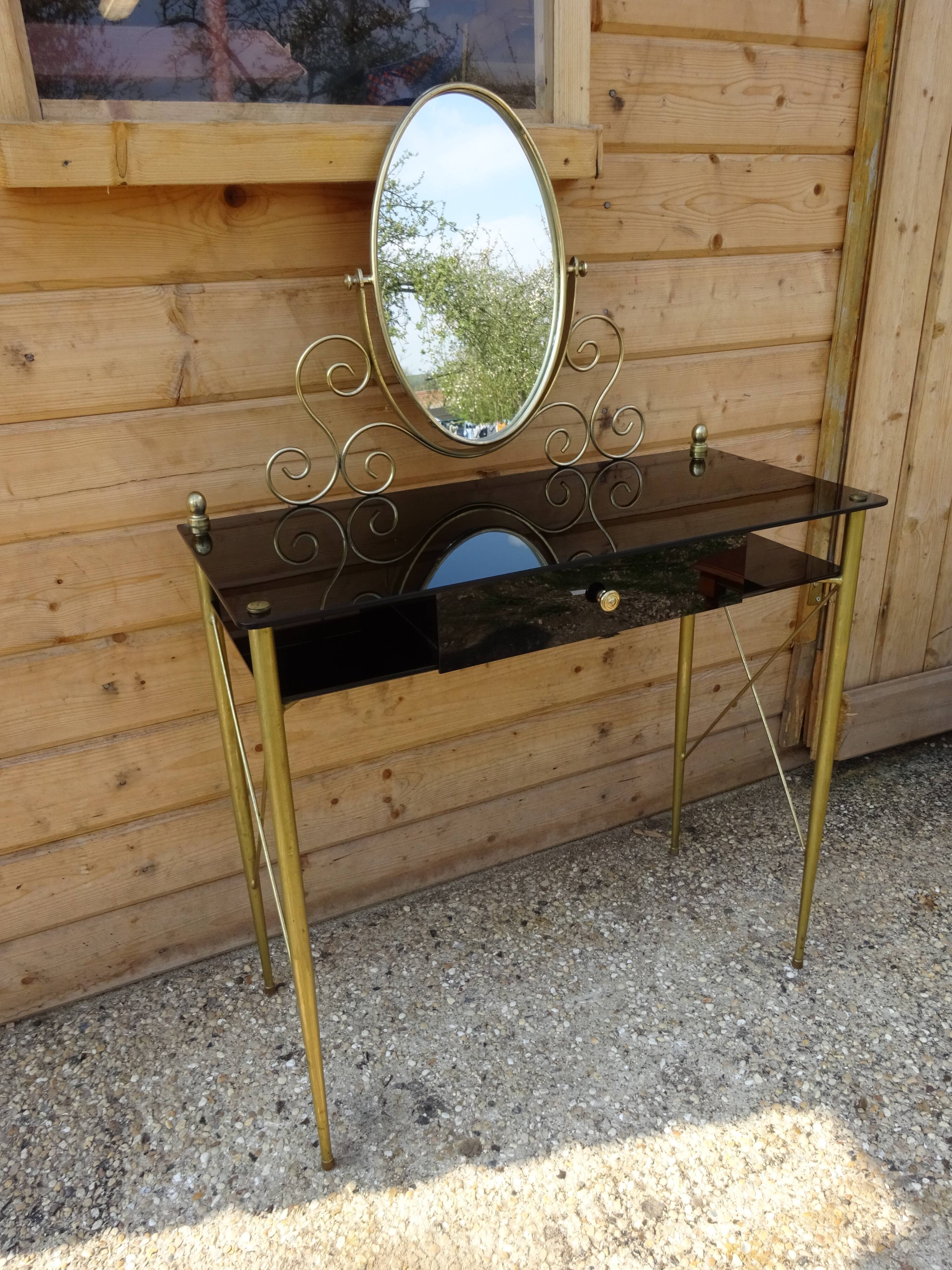 Coiffeuse vintage en verre