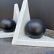 Ceramic bookends, Memphis design, 1980s.