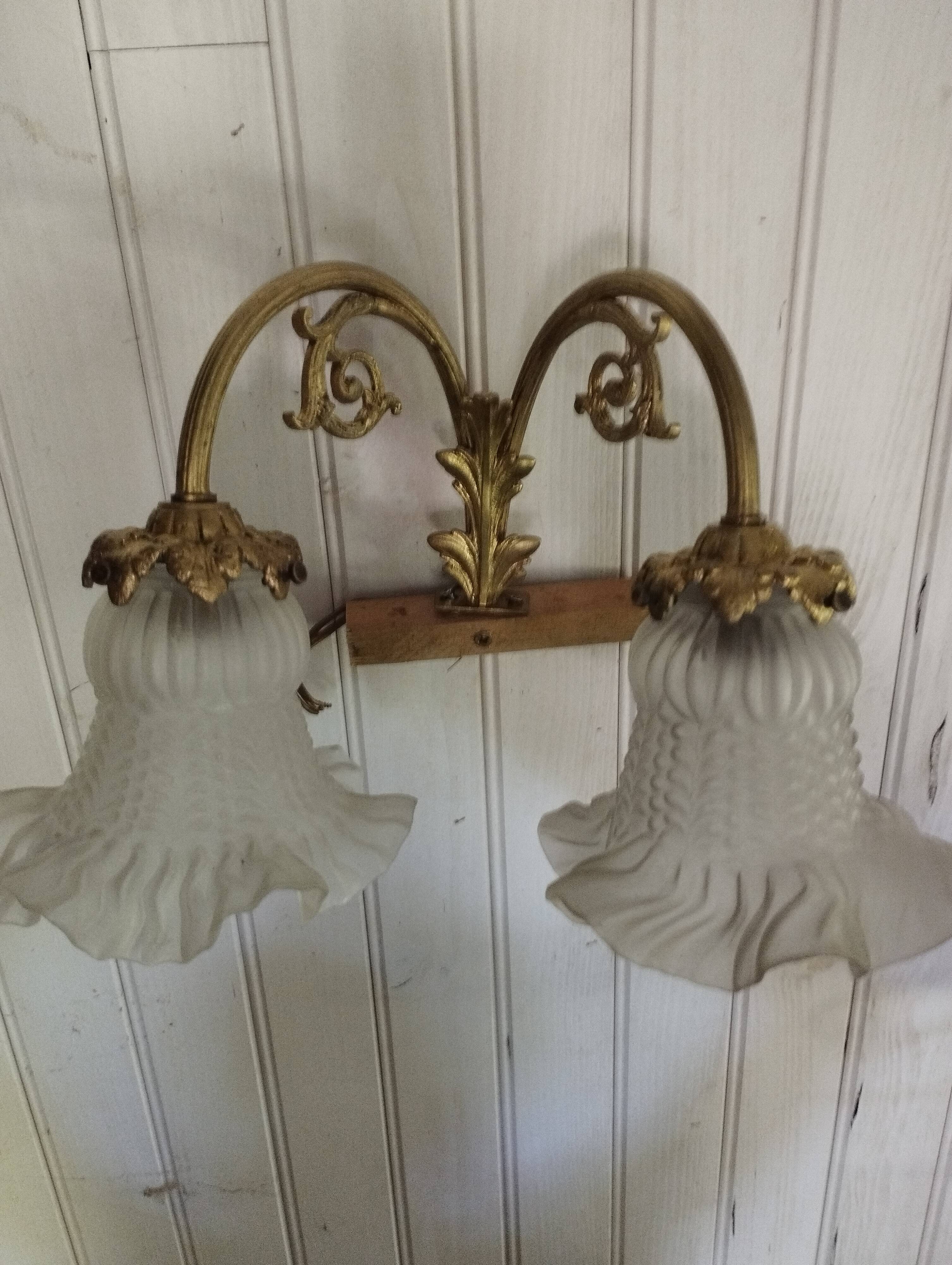 Pair of tulip wall lamps