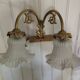 Pair of tulip wall lamps