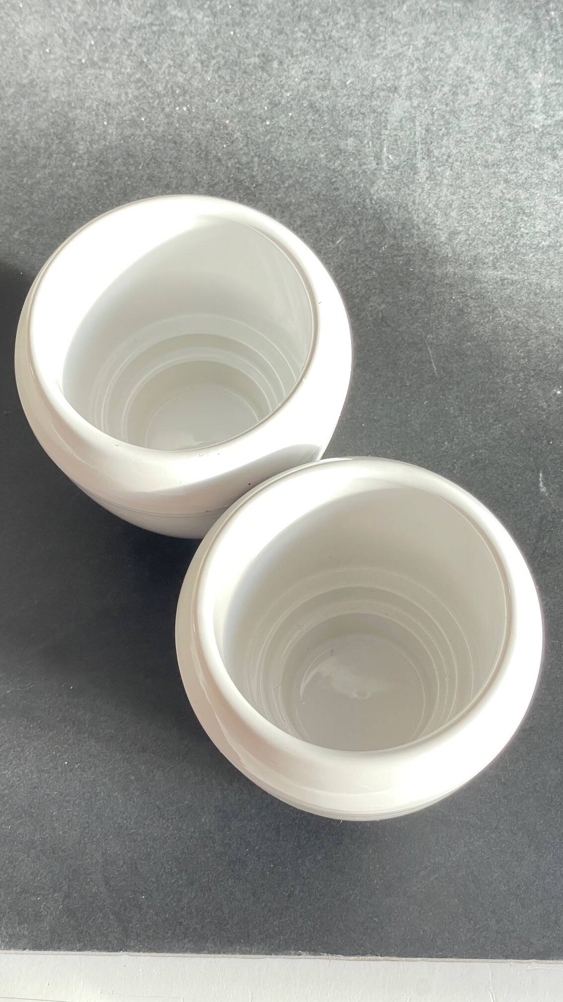 Pair of White Ceramic Candle Holders