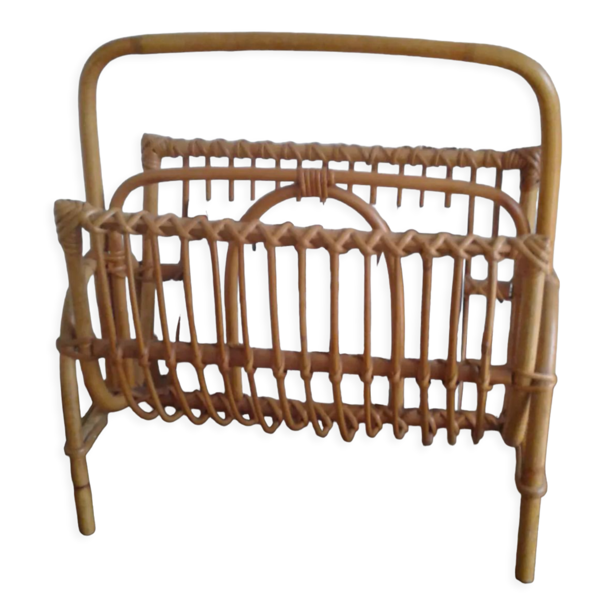 Rattan magazine holders