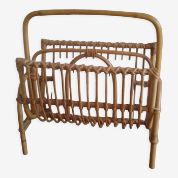 Rattan magazine holders