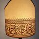 Pair of large retro lamps with wooden column base 72 cm