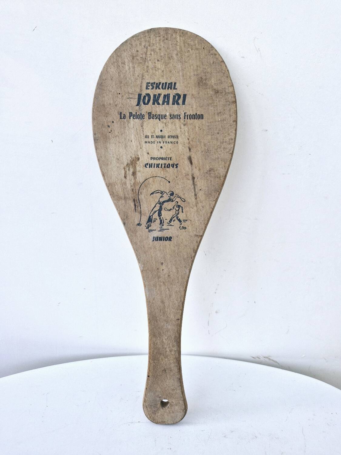 Old Jokari junior wooden racket made in France vintage sport